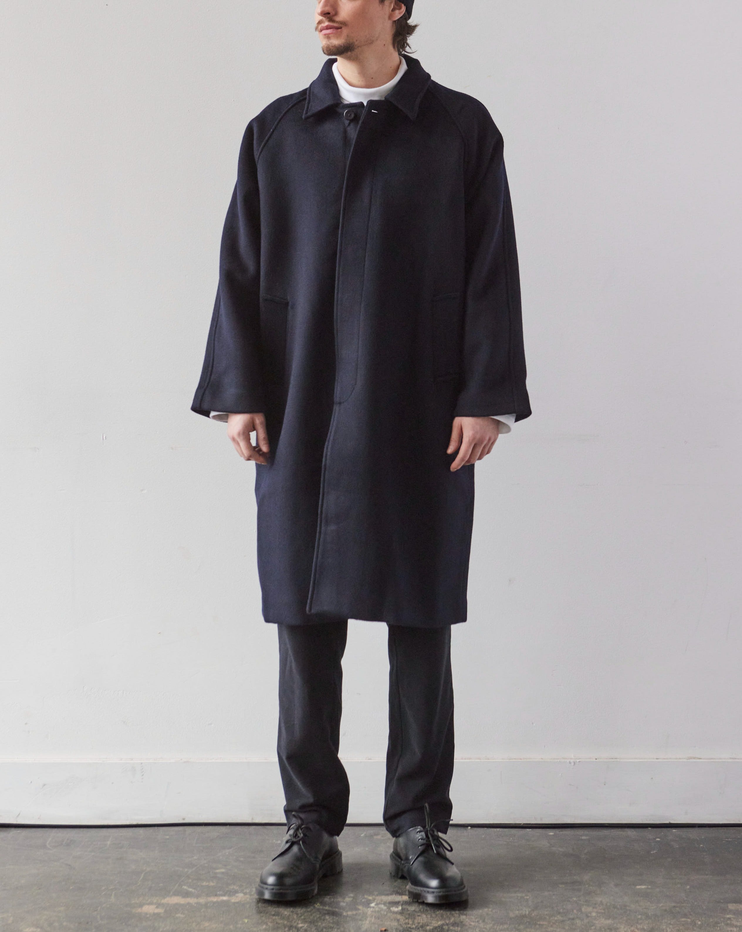 7115 Unisex Winter Wool Duster, Navy | Glasswing