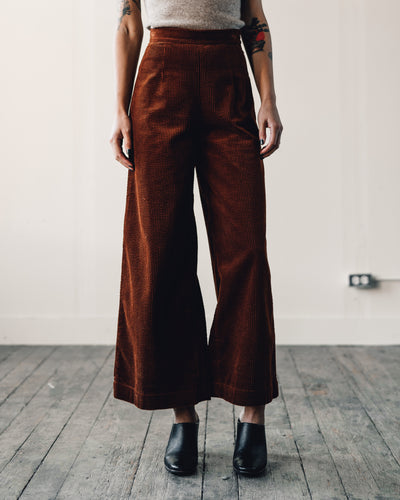 7115 Corduroy Wide Legged Trouser, Rust