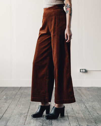 7115 Corduroy Wide Legged Trouser, Rust
