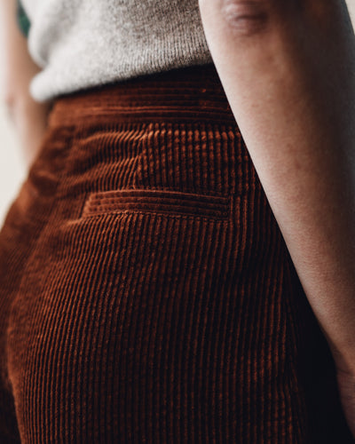 7115 Corduroy Wide Legged Trouser, Rust