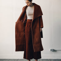 7115 Lapel Winter Coat, Rust