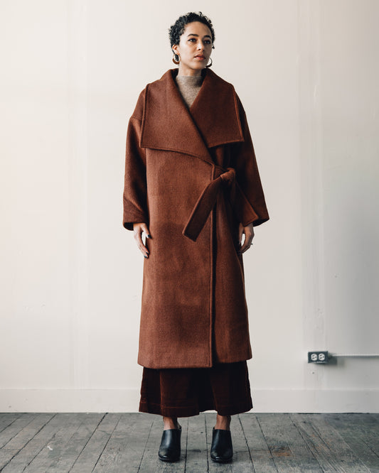 7115 Lapel Winter Coat, Rust