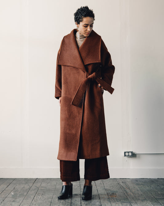 7115 Lapel Winter Coat, Rust