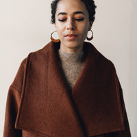 7115 Lapel Winter Coat, Rust