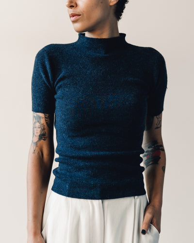 7115 Mockneck Fitted Tee, Indigo