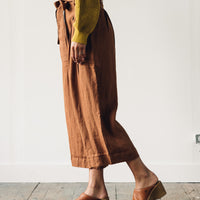 7115 Pleated Linen Trouser, Rust
