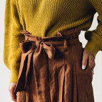 7115 Pleated Linen Trouser, Rust
