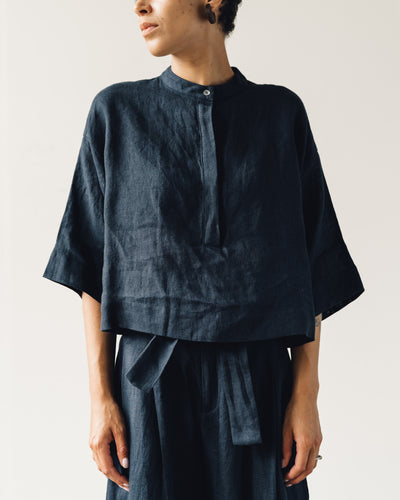 7115 3/4 Mandarin Top, Navy