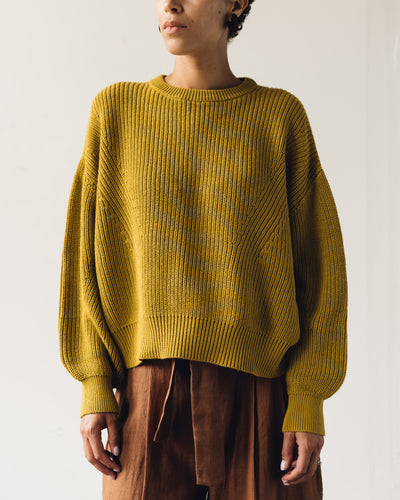 7115 Poet Sleeves Sweater, Chartreuse