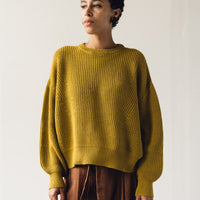 7115 Poet Sleeves Sweater, Chartreuse
