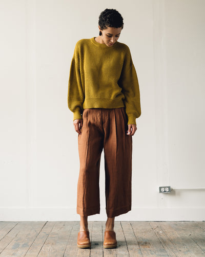 7115 Poet Sleeves Sweater, Chartreuse