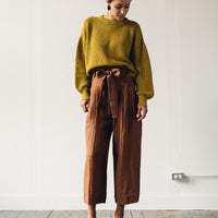 7115 Pleated Linen Trouser, Rust