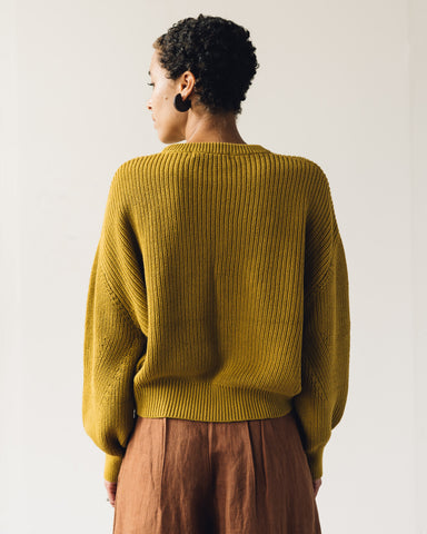 7115 Poet Sleeves Sweater, Chartreuse