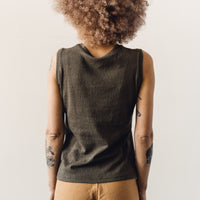 7115 Linen Textured Tank Tee, Olive