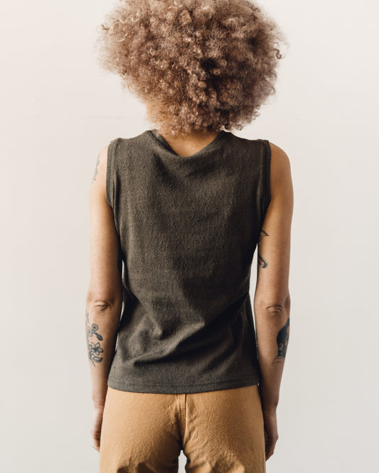 7115 Linen Textured Tank Tee, Olive