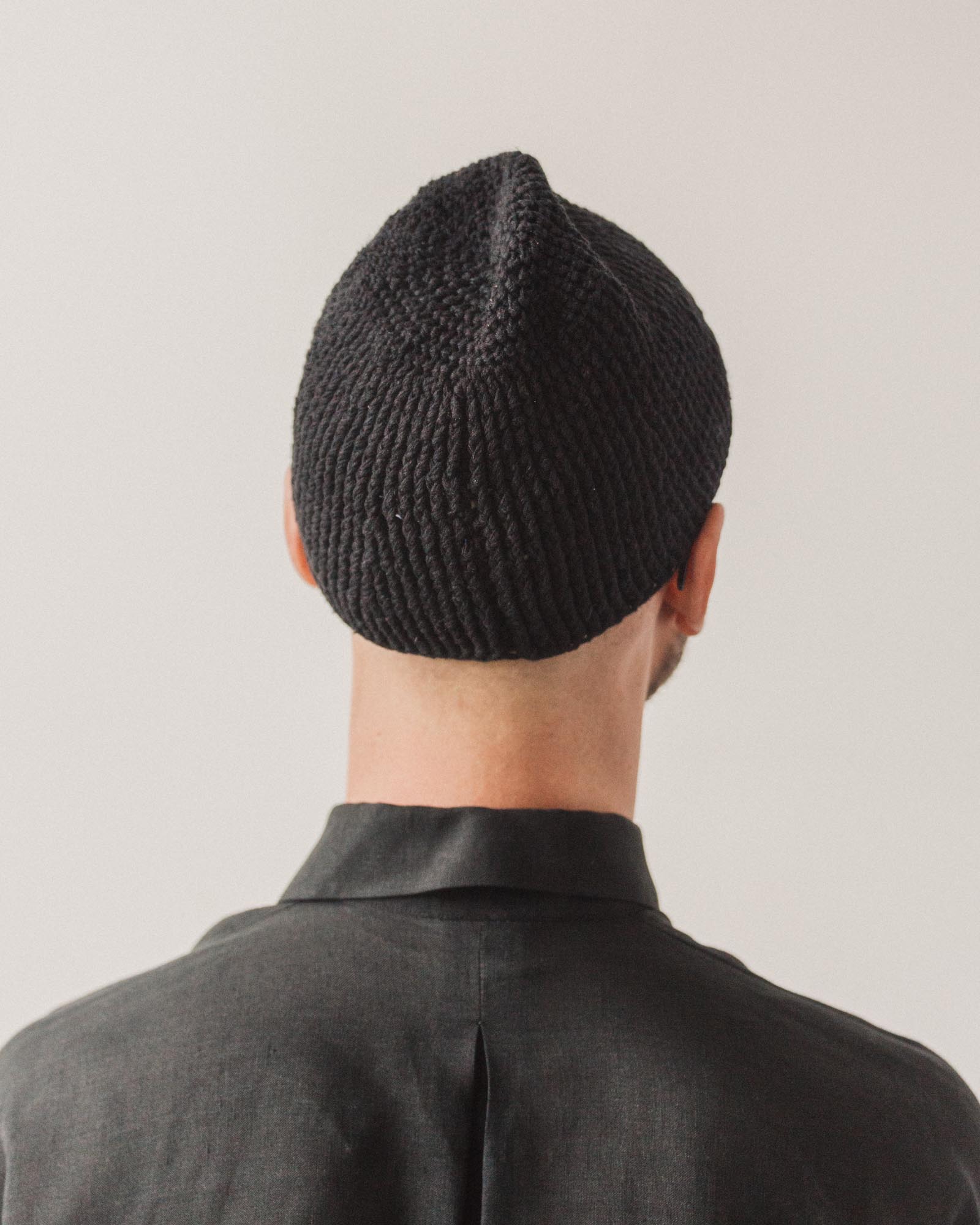 Jan-Jan Van Essche Beanie #3, Black Linen Hat