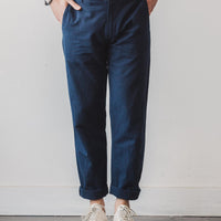 Universal Works Linen Aston Pant, Navy