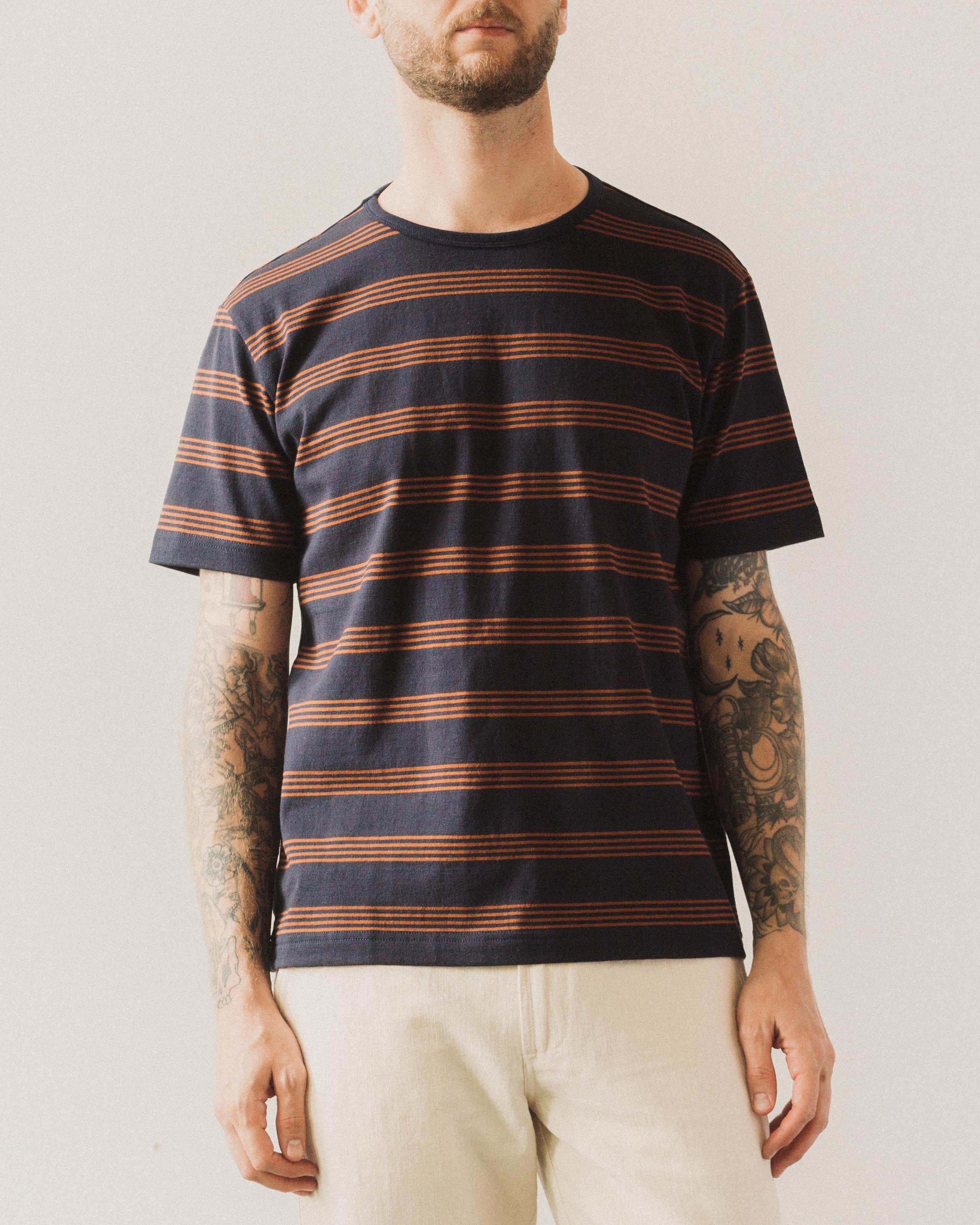 Arpenteur Match Tee Navy Terracotta