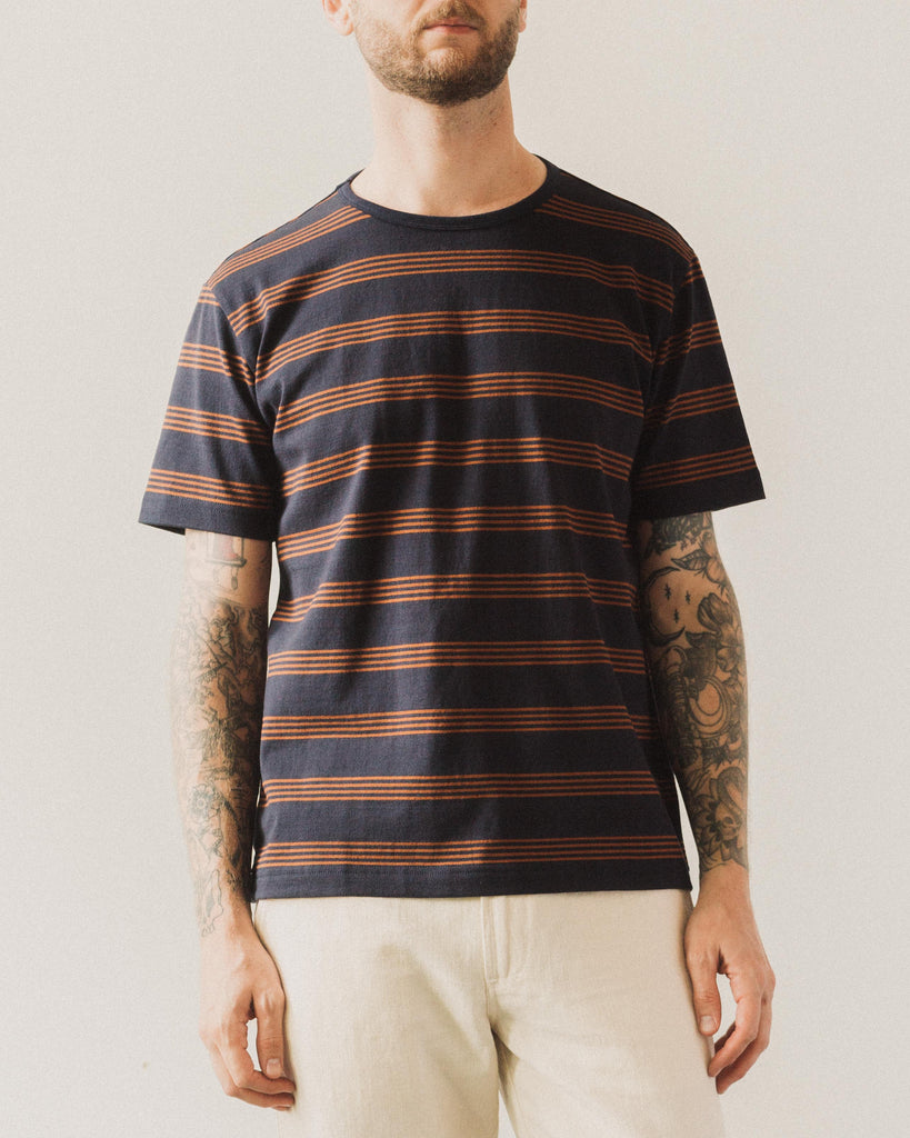 Arpenteur Match Tee Navy Terracotta Glasswing