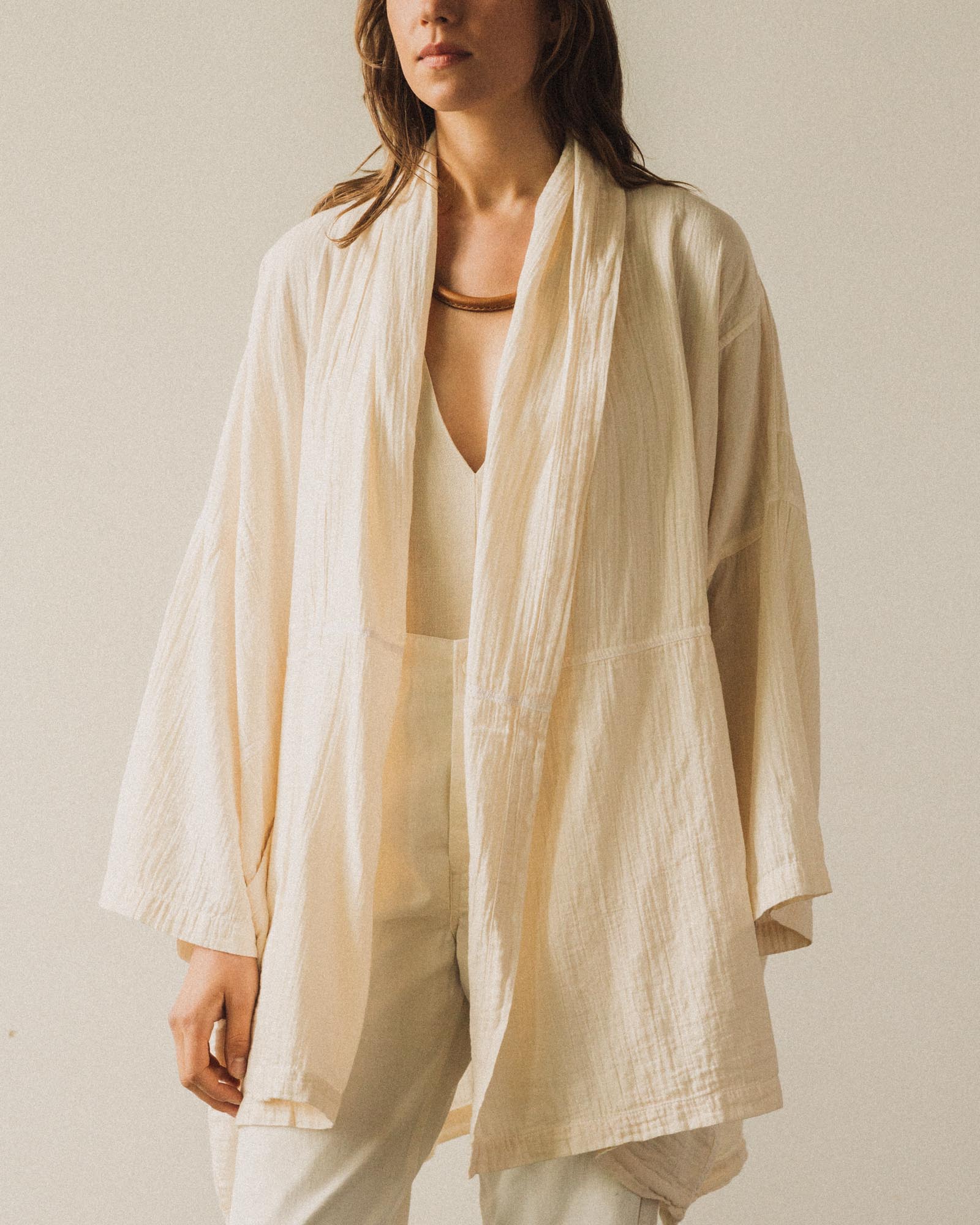 Atelier Delphine Haori Gauze Coat, Kinari – Glasswing