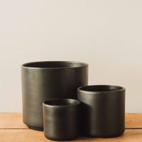 Modern Cylinder Pot, Black