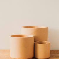 Modern Cylinder Pot, Buff Terra Cotta