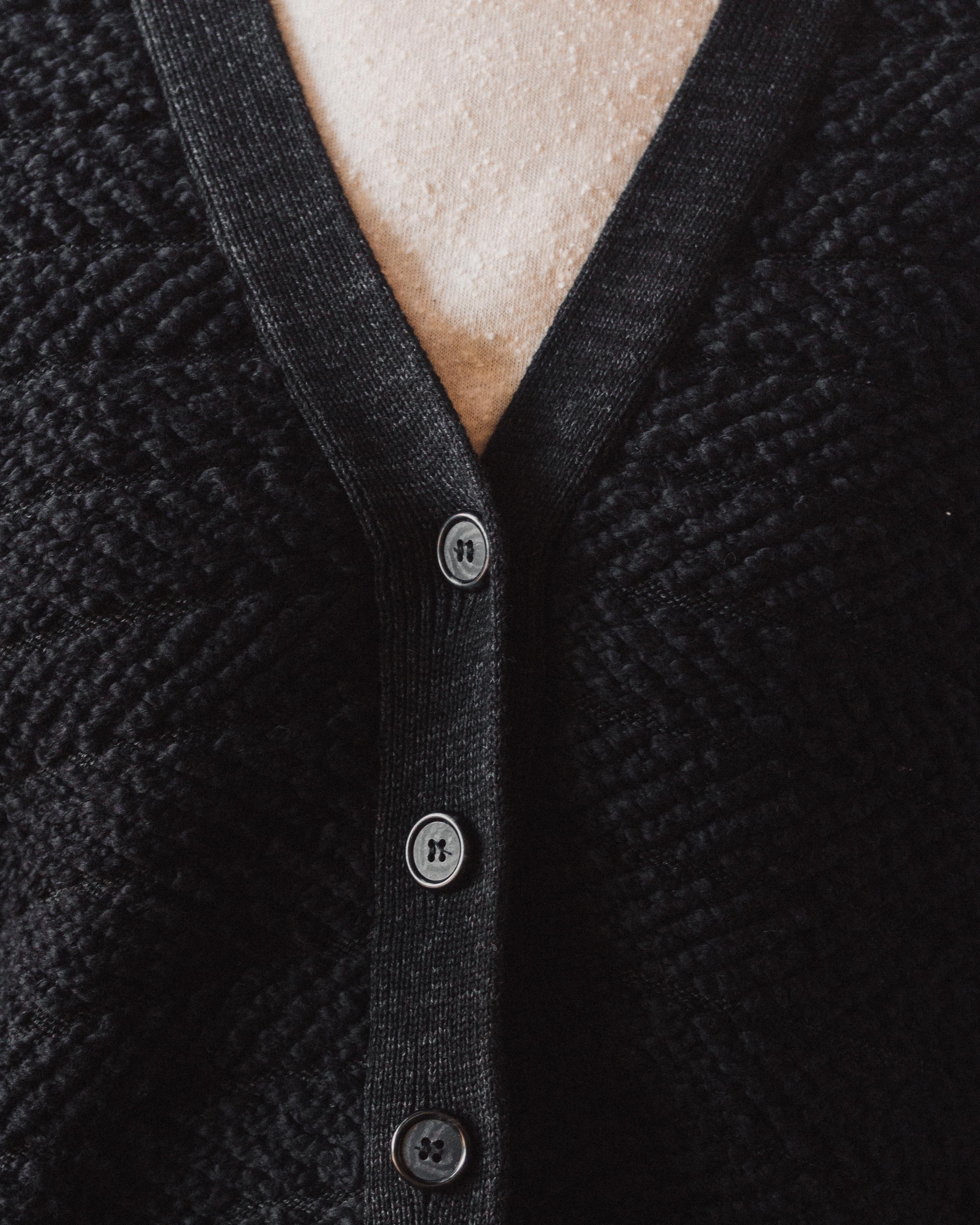 Micaela Greg Loop Cardigan Melange Black Glasswing