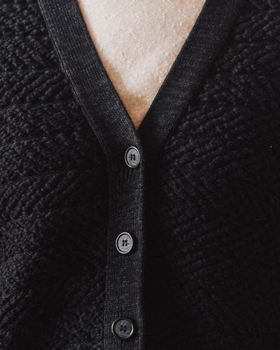 Micaela Greg Loop Cardigan, Melange Black