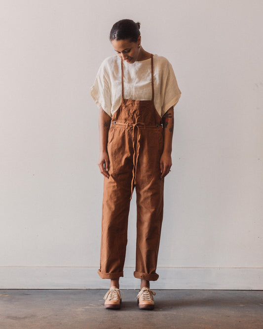 Kapital Light Canvas Welder Overall, Leather Brown