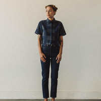 7115 Cropped Button-Down, Navy Square