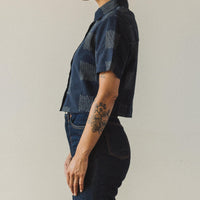 7115 Cropped Button-Down, Navy Square