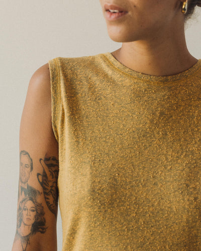 7115 Linen Textured Tank Tee, Cadmium Yellow