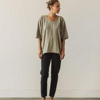 Black Crane Loose Tee, Stone