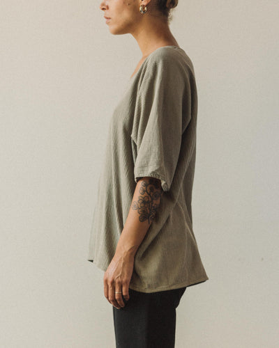 Black Crane Loose Tee, Stone