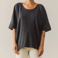 Black Crane Loose Tee, Black