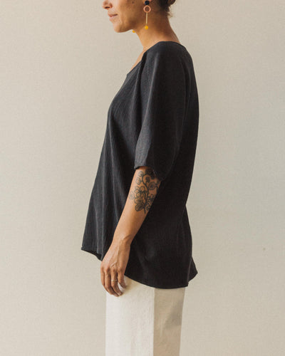 Black Crane Loose Tee, Black