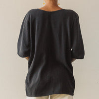 Black Crane Loose Tee, Black