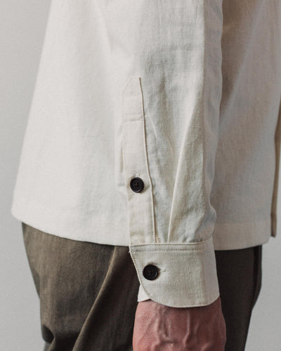 Evan Kinori Flat Hem Shirt, Natural