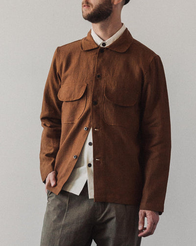 Evan Kinori Field Shirt, Rust