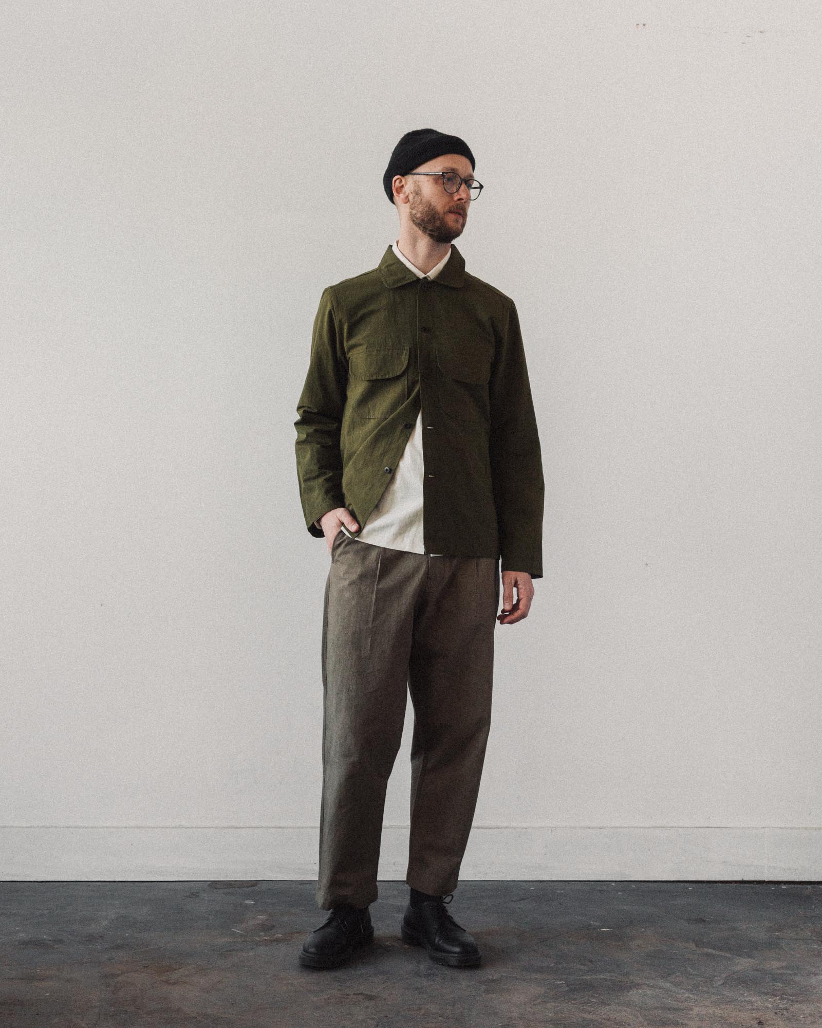Evan Kinori Field Shirt, Olive – Glasswing