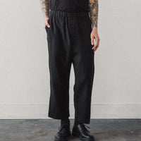 Evan Kinori Linen/Wool Twill Elastic Pant, Black