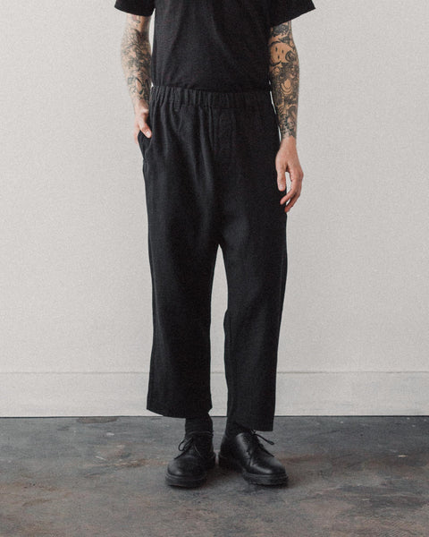 evan kinori 黒 pant 32 single pleat wool Evan Kinori Tropical Wool/Linen Canvas Single Pleat Pant