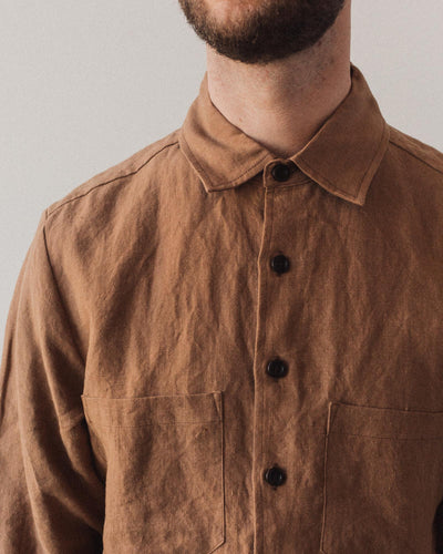 Evan Kinori Two Pocket Shirt, Ochre