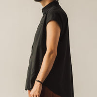 Jan-Jan Van Essche Shirt #75, Black Cotton/Linen Typewriter