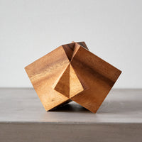 Aleph Geddis Wood Sculpture, Interlocking Cube Small