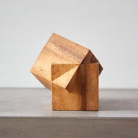 Aleph Geddis Wood Sculpture, Interlocking Cube Small