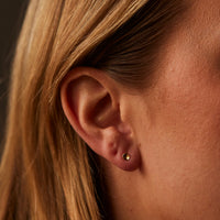 Another Feather Cup Studs, 14k Gold