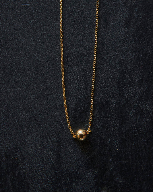 Another Feather Single Pearl Necklace, Gold