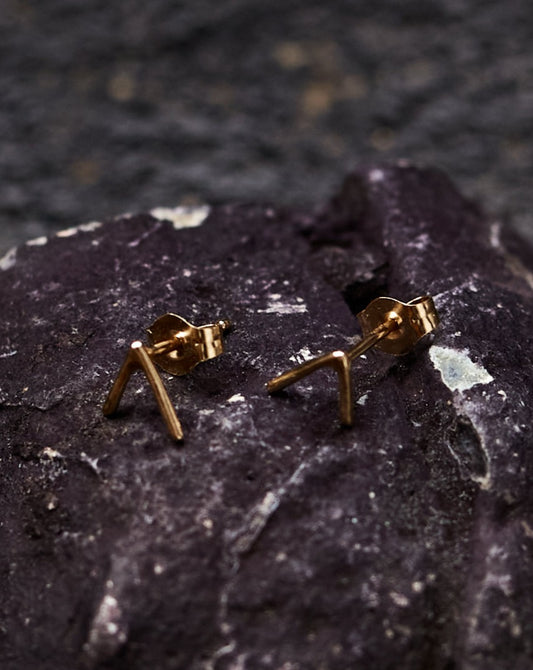 Another Feather Small Dart Studs, 14k Gold