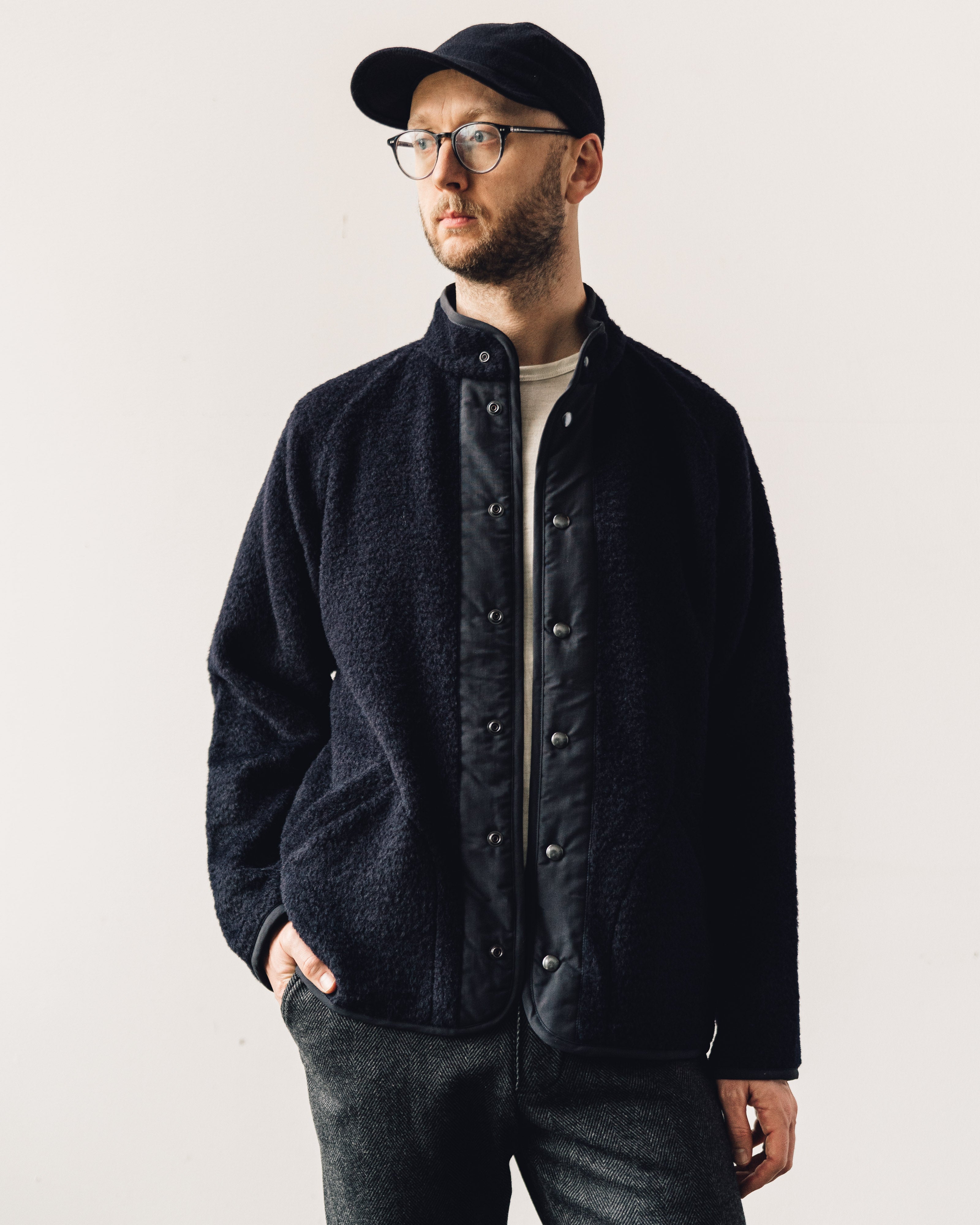 Arpenteur Contour Wool Jacket, Navy – Glasswing